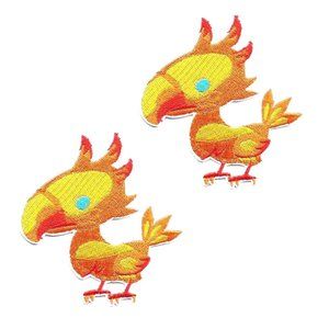 2 - pack Chocobo pATCH iRON ON badges easy iron on ff psx video game accessories
